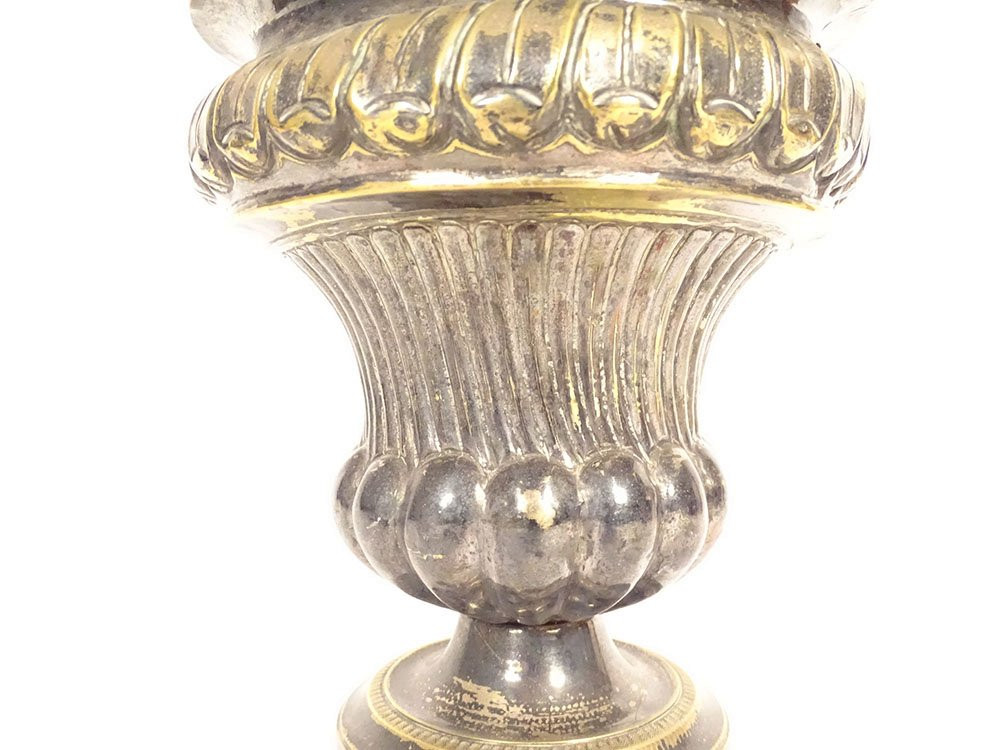 Aspersoir seau à bénir bronze laiton argenté église fin XVIIème siècle-photo-3