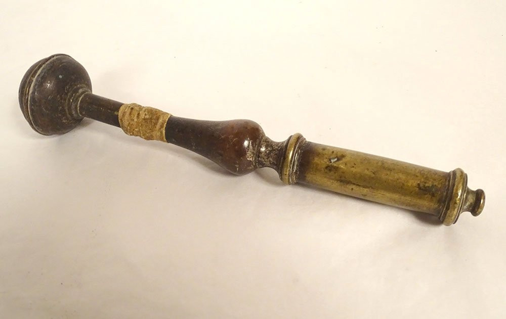 Aspersoir seau à bénir bronze laiton argenté église fin XVIIème siècle-photo-4