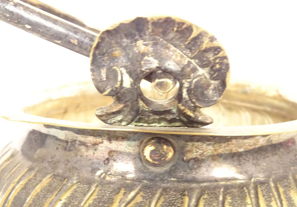 Aspersoir seau à bénir bronze laiton argenté église fin XVIIème siècle-photo-8