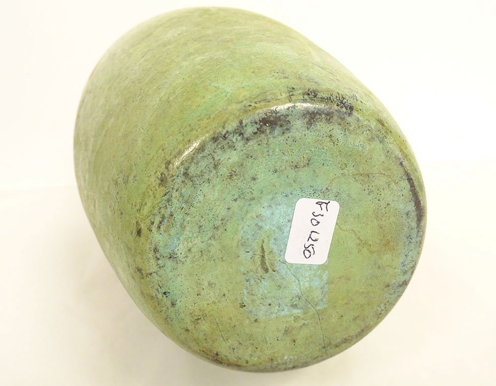 Ovoid Copper Vase With Green Patina, Early 20th Century Decoration-photo-2