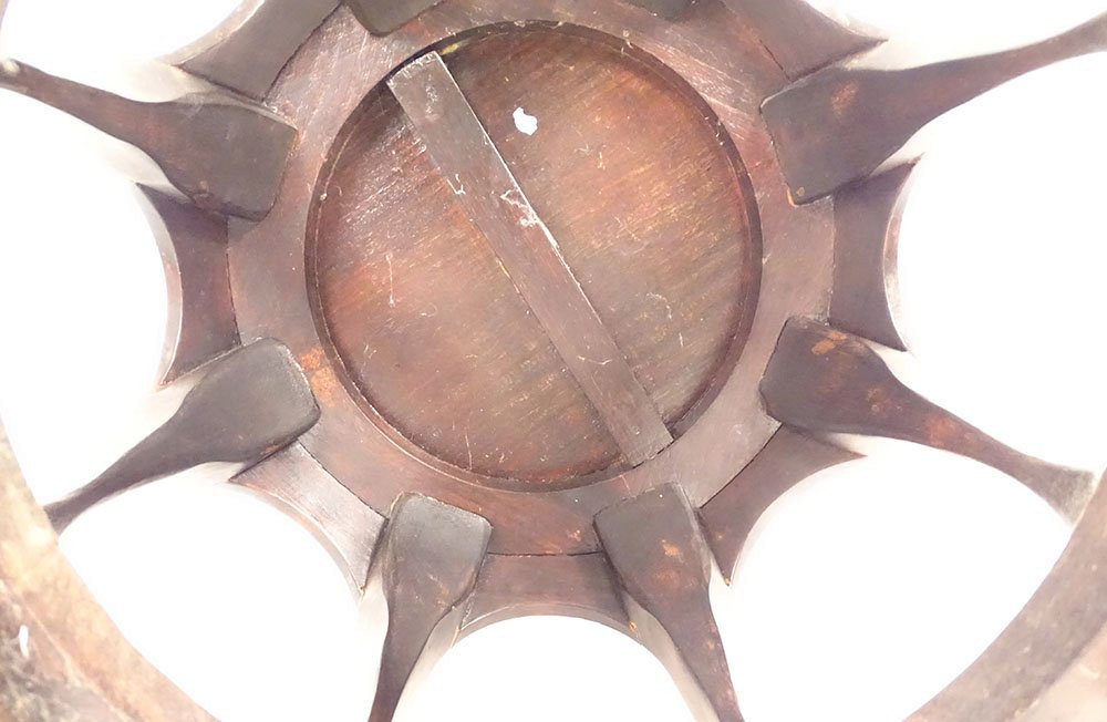 Petite sellette tabouret bois incrustation nacre fleurs oiseaux Vietnam 19è-photo-7