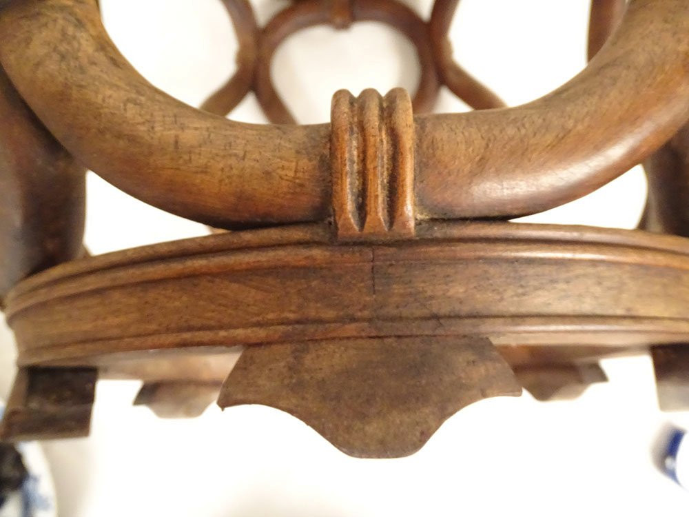 Chinese Stool Wooden Bamboo Tray Porcelain Women China 20th Century-photo-7