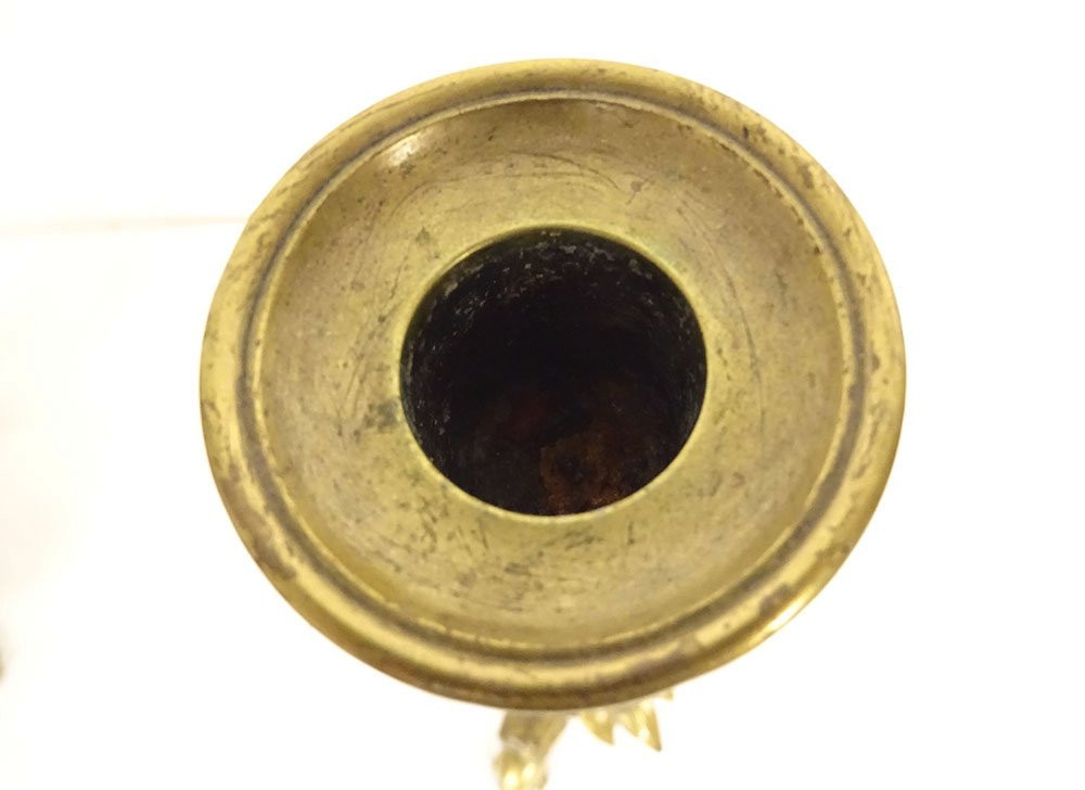 Pair Of Gilt Bronze Candlesticks With Salamander Lizards, Barbedienne Style, Napoleon III Period, 19th Century-photo-4