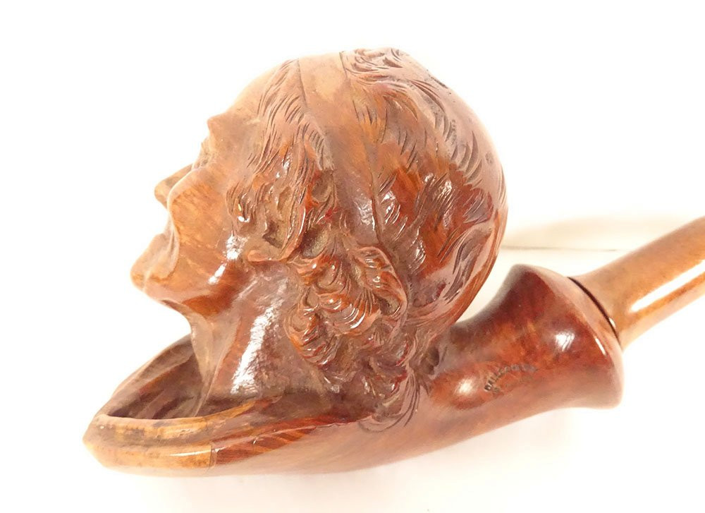 Pipe bruyère tête Voltaire Dalloz Henry St-Claude collection Guyot XIXème-photo-4