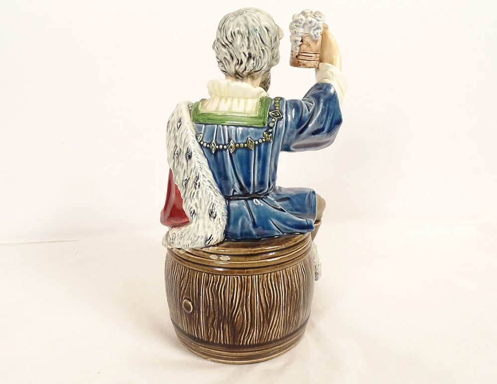 Barbotine Tobacco Jar By Bernhard Bloch, King Gambrinus Beer Mug, Late 19th Century-photo-1