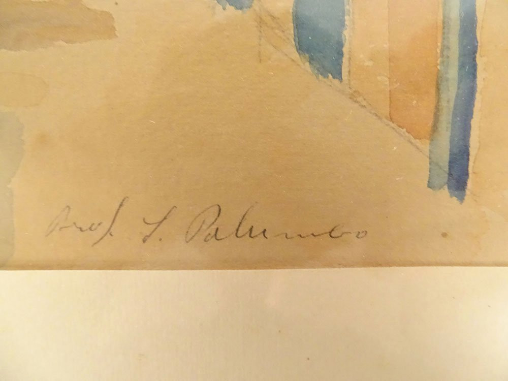 Two Orientalist Watercolors By Raoul Salvador Palumbo, Medina Of Tunis, Tunisia, 20th Century-photo-1