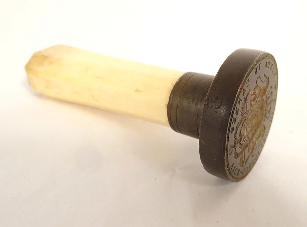 Seal Of The Vice-consulate Of Sardinia, Cannes, Italy, Bronze Coat Of Arms, 19th Century