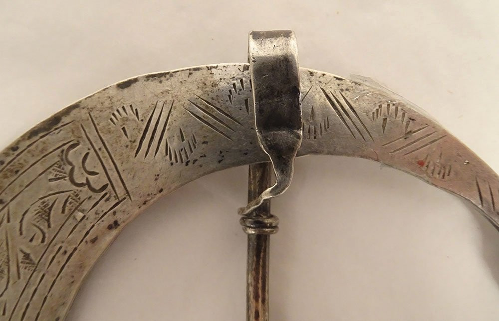 Paire fibules berbères Khlal Tunisie Maghreb argent croissant oiseaux 211gr-photo-4