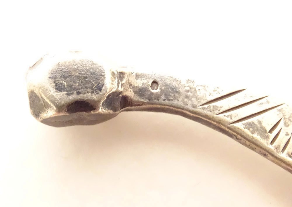 Paire fibules berbères Khlal Tunisie Maghreb argent croissant oiseaux 211gr-photo-6