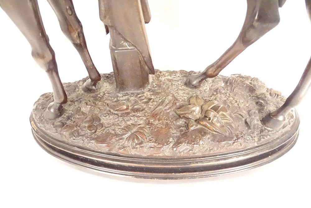 19th Century Terracotta Sculpture Of A Thoroughbred Racing Horse, Animal Stallion-photo-1