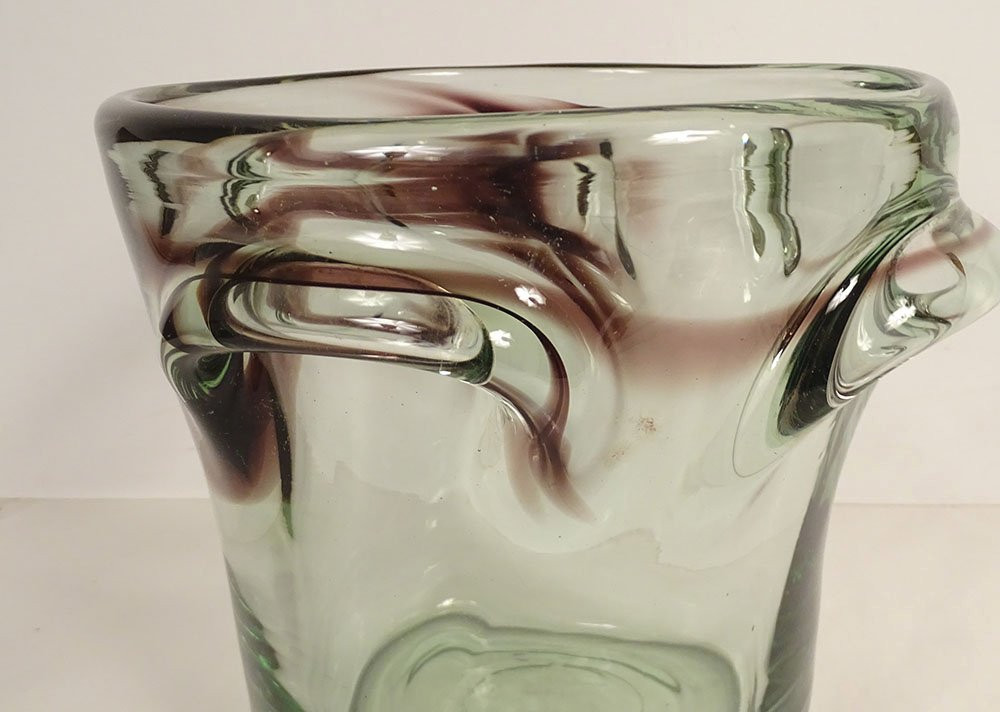 Blown Glass Champagne Bucket By Jean-claude Novaro, Biot, 20th Century-photo-1
