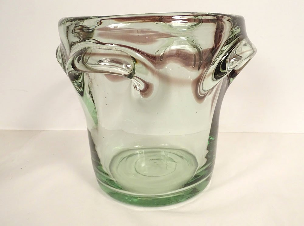 Blown Glass Champagne Bucket By Jean-claude Novaro, Biot, 20th Century-photo-2