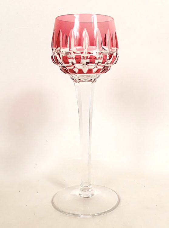 Saint-louis Colored Crystal Rhin Roemer Wine Glass, Manhattan Model, 20th Century