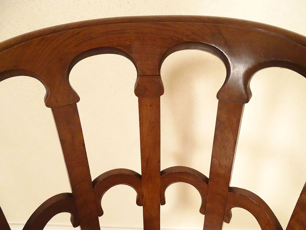 Chaise harpiste chef d'œuvre compagnon noyer sculpté Art Nouveau XIXème-photo-3