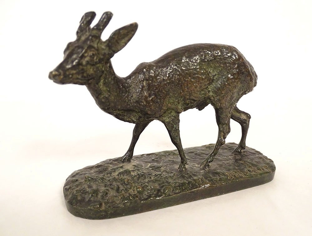 Petite sculpture bronze chevreuil n°1 Pierre-Jules Mène animalier XIXème-photo-2