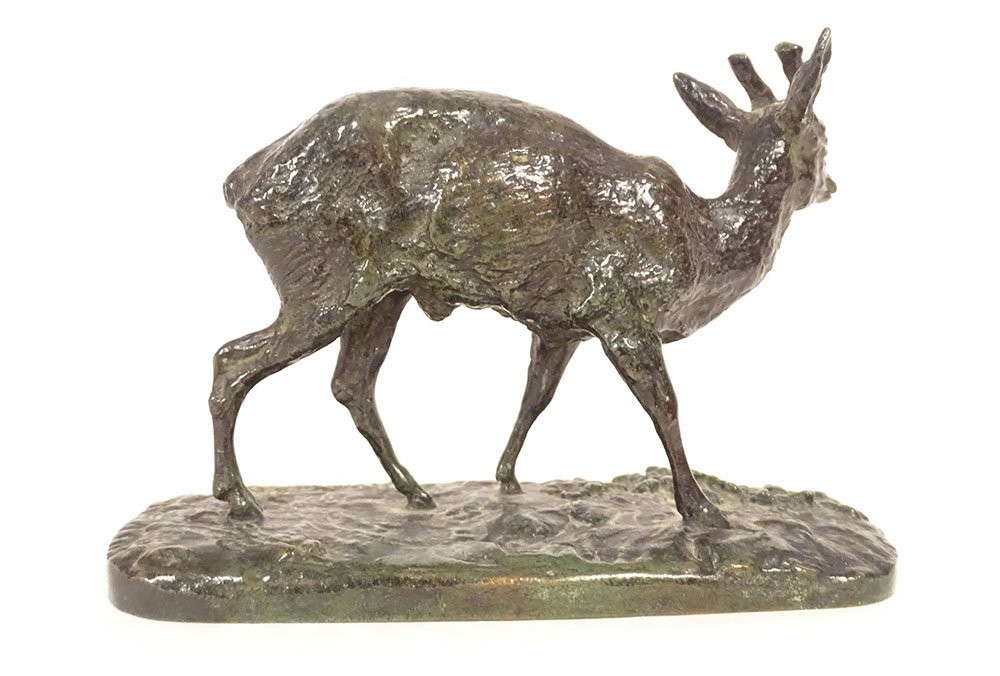 Petite sculpture bronze chevreuil n°1 Pierre-Jules Mène animalier XIXème-photo-4