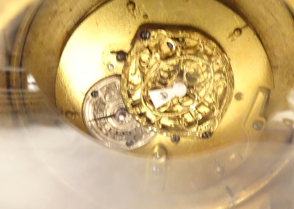 Empire Style Desk Clock Depicting Hercules, The Nemean Lion, In Gilt Bronze, 19th Century-photo-5