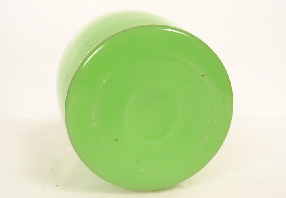 Baluster Vase In Green Opaline Glass With Gilt Decoration, Baccarat Napoleon III, 19th Century-photo-2