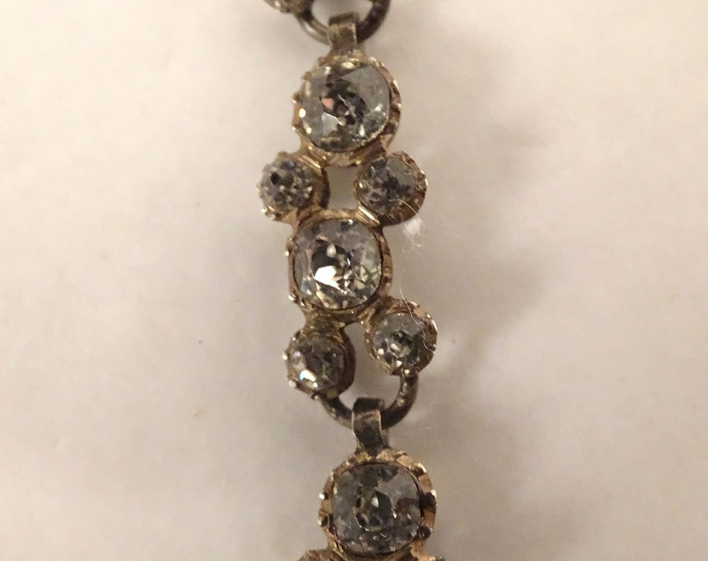 Saint-esprit Pendant Necklace, Norman Sterling Silver, With Rhinestone And Dove Design, 19th Century-photo-4