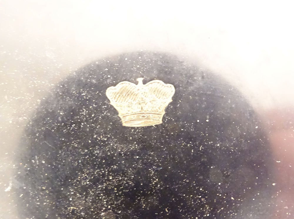 Petite boîte ronde laquée japonaise incrustation or couronne Japon XIXème-photo-3