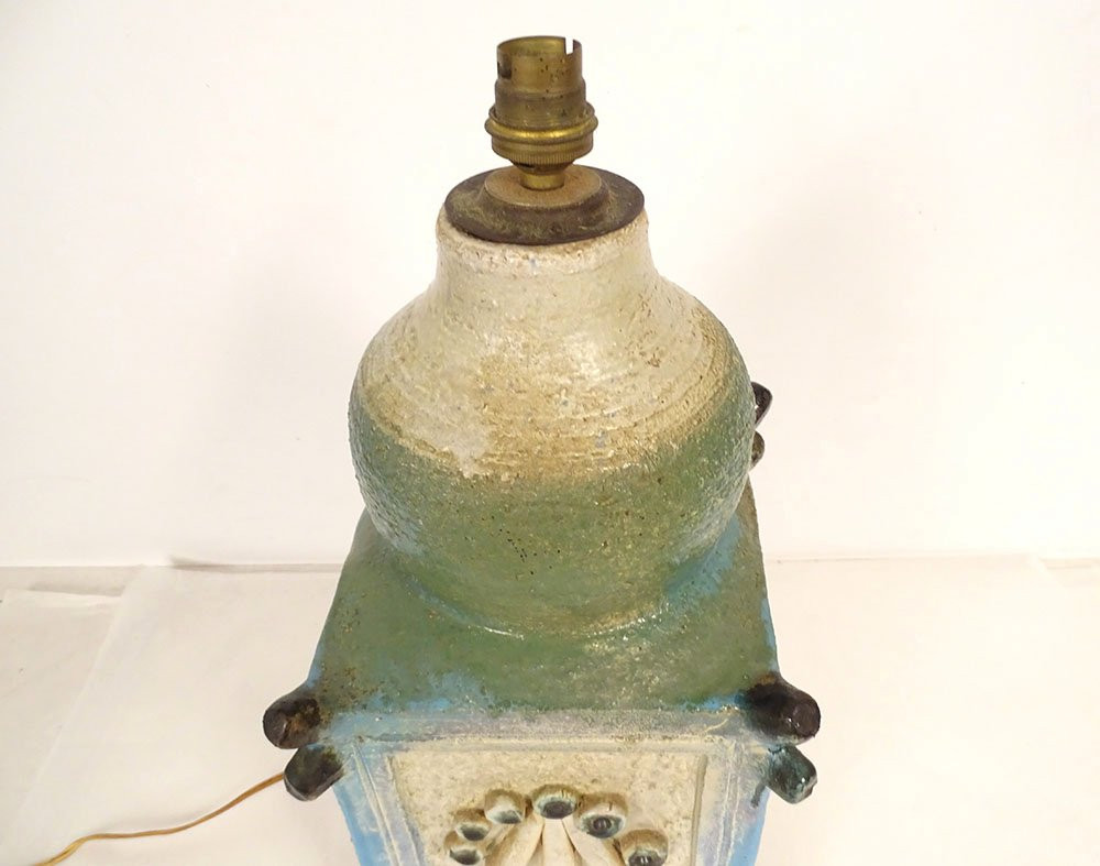 Vintage 20th-century Ceramic Sculpture Lamp Base By Roland Tostivint, Brittany-photo-3