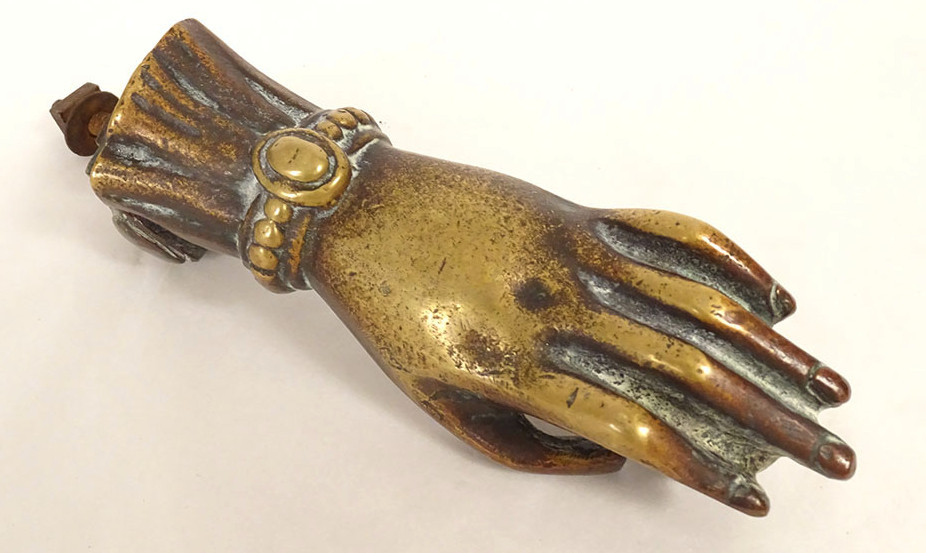 Heurtoir de porte ancien bronze main décoration XIXème siècle