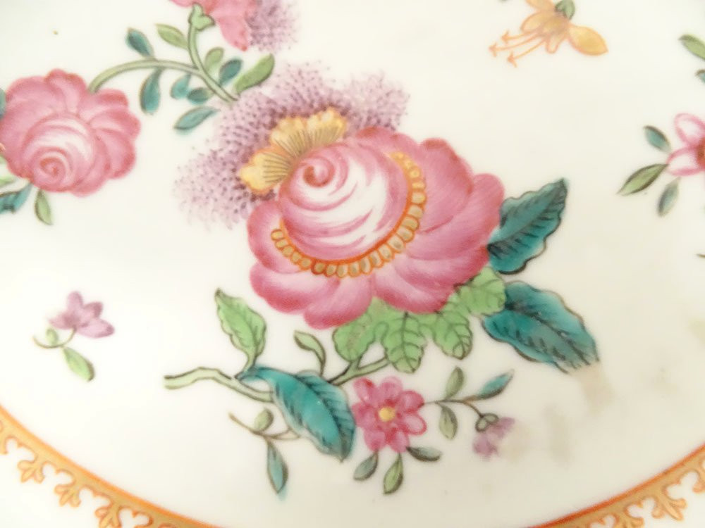 3 plats porcelaine Compagnie des Indes Famille rose pivoines Qianlong 18è-photo-3