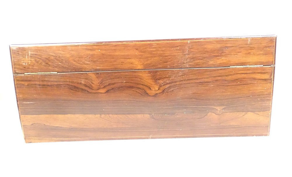 Coffret boîte à châles palissandre marqueterie fleurs Napoléon III XIXème-photo-2