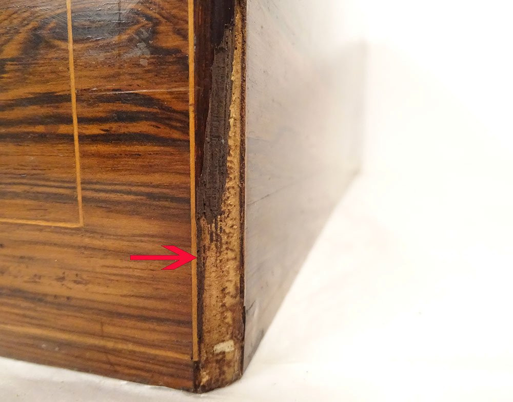 Coffret boîte à châles palissandre marqueterie fleurs Napoléon III XIXème-photo-4