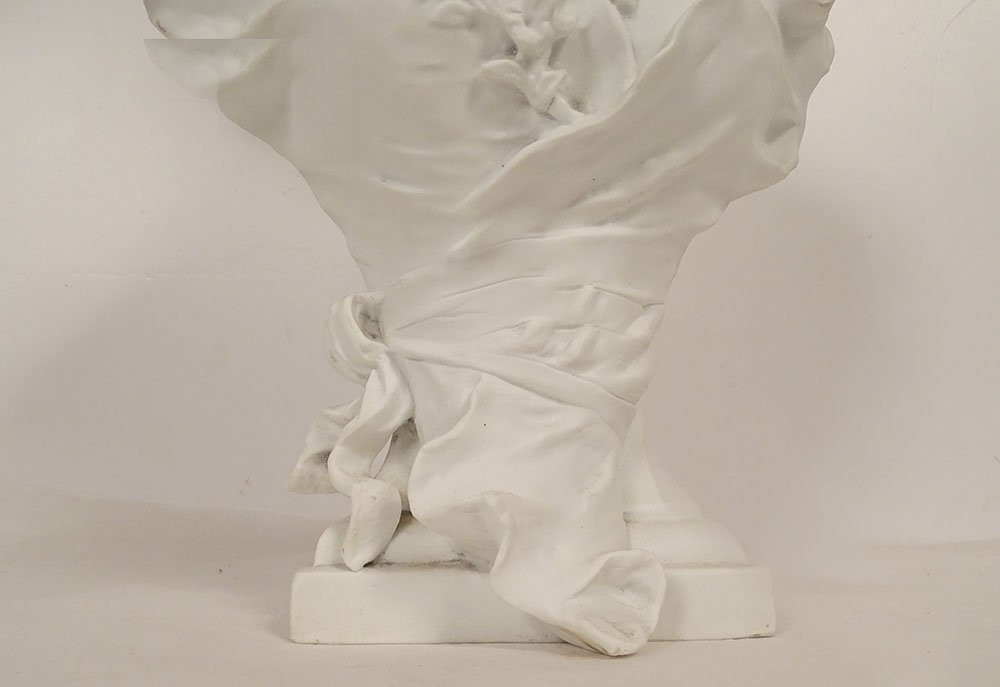 Sculpture buste Sylvain Kinsburger biscuit Limoges femme Art Nouveau XIXème-photo-4