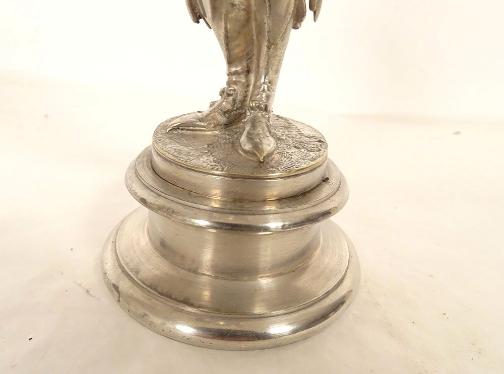 Paire sculptures Emile Guillemin musiciens Renaissance bronze argenté XIXè-photo-5