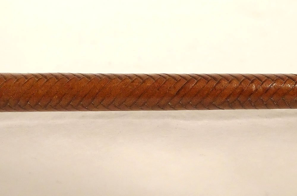 Cravache fouet Hermès Paris Essentielle cuir tissé équitation collection XXè-photo-2