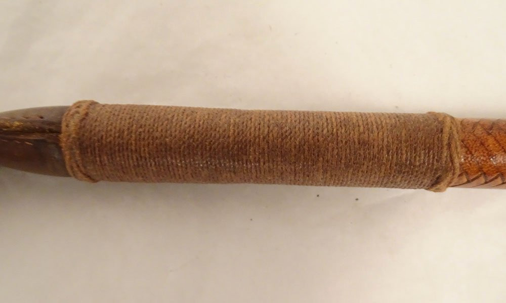 Fouet chasse vénerie Hermès cuir tissé argent anglais England collection XXè-photo-2
