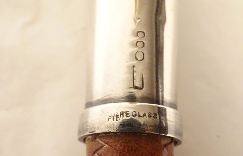 Fouet chasse vénerie Hermès cuir tissé argent anglais England collection XXè-photo-3