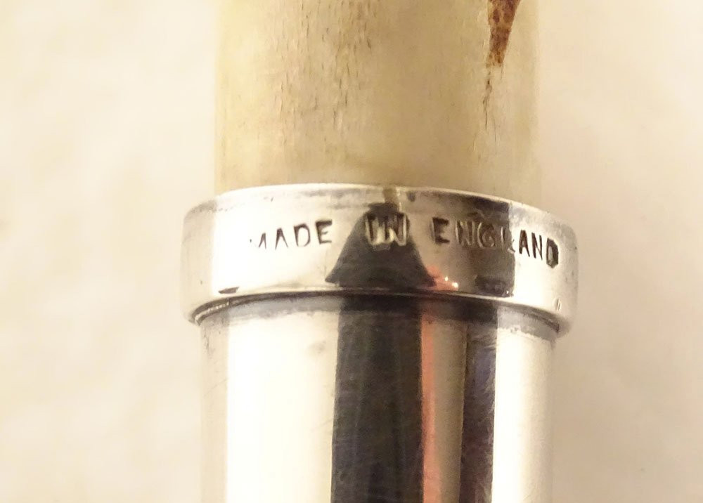 Fouet chasse vénerie Hermès cuir tissé argent anglais England collection XXè-photo-4