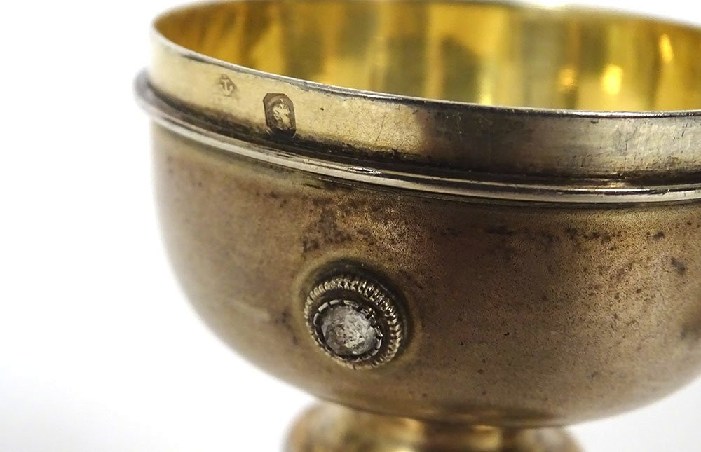 Travel Ciborium For The Sick, Silver-gilt, Minerva Stone, Rhine Cross, 19th Century-photo-4