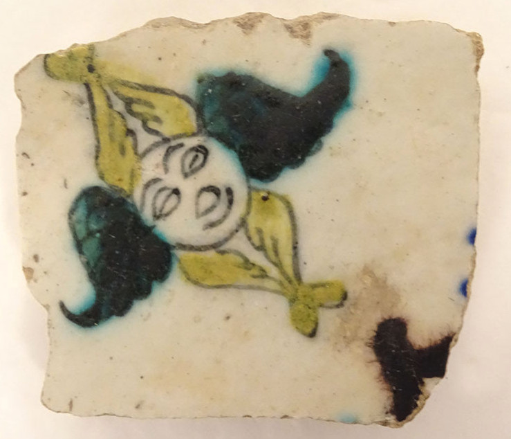 Fragment carreau céramique ottomane Sivas séraphin Joseph Soustiel XVIIè