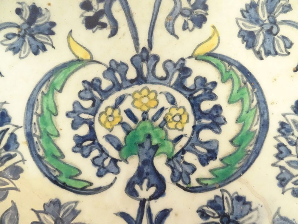 Carreau céramique ottomane Kütahya mosquée Hisar Bey Izmir Turquie XVIIIème-photo-2