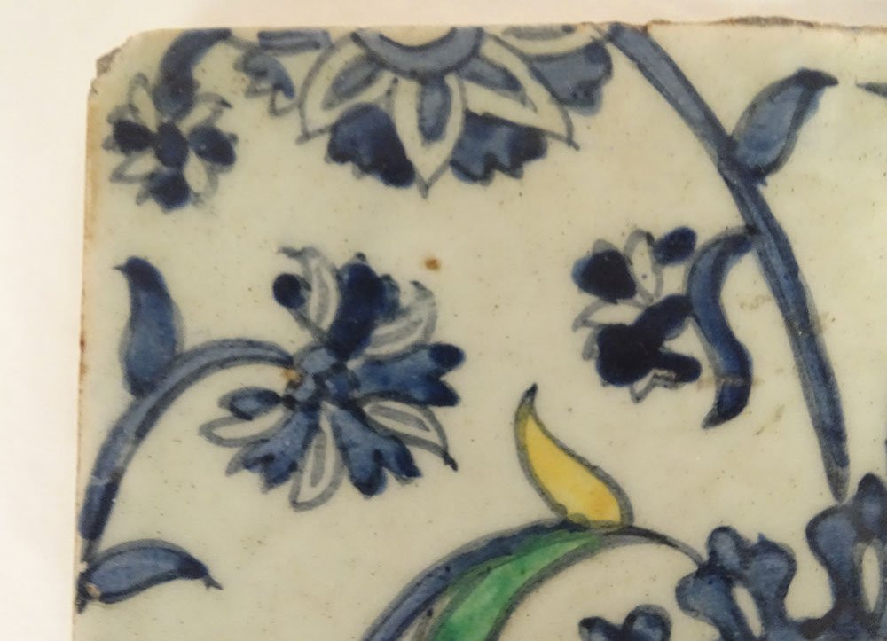 Carreau céramique ottomane Kütahya mosquée Hisar Bey Izmir Turquie XVIIIème-photo-3