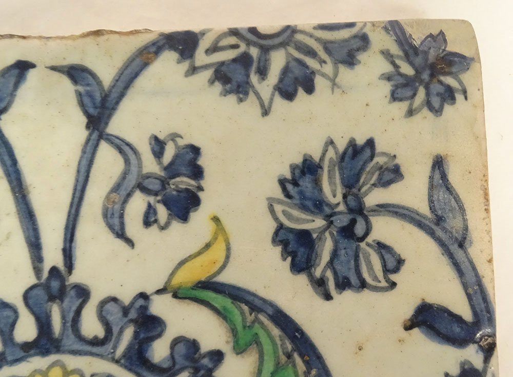 Carreau céramique ottomane Kütahya mosquée Hisar Bey Izmir Turquie XVIIIème-photo-4