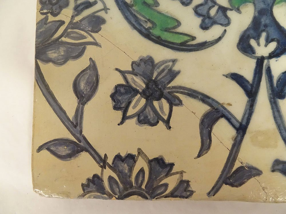 Carreau céramique ottomane Kütahya mosquée Hisar Bey Izmir Turquie XVIIIème-photo-2