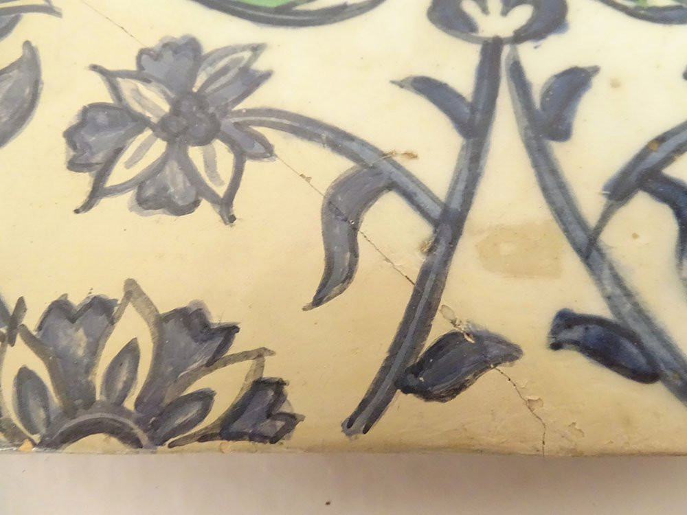 Carreau céramique ottomane Kütahya mosquée Hisar Bey Izmir Turquie XVIIIème-photo-3