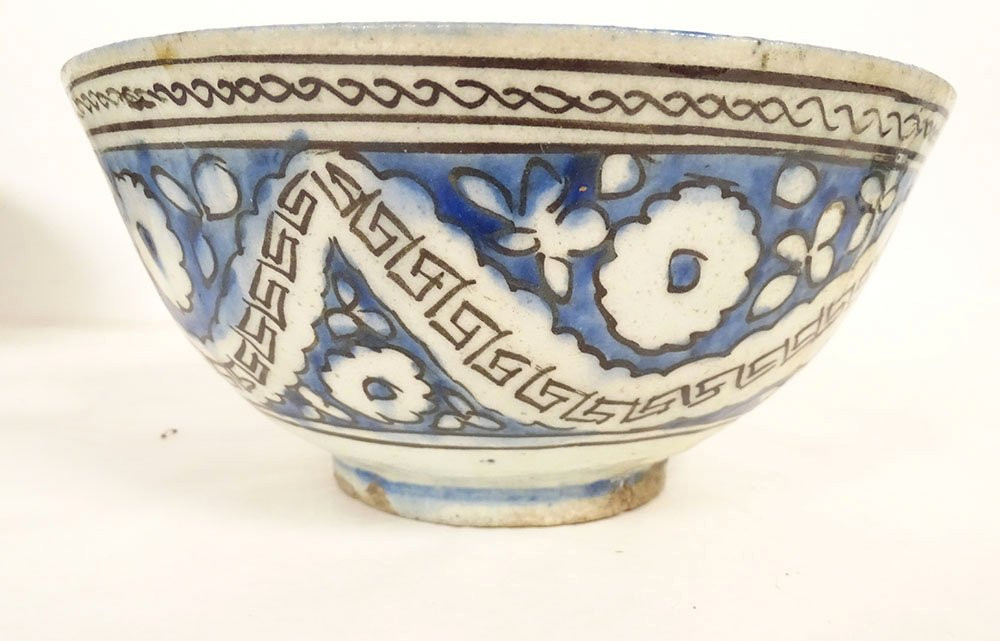 Grand bol coupe céramique perse décor épigraphique Safavide Soustiel XVIIè-photo-2