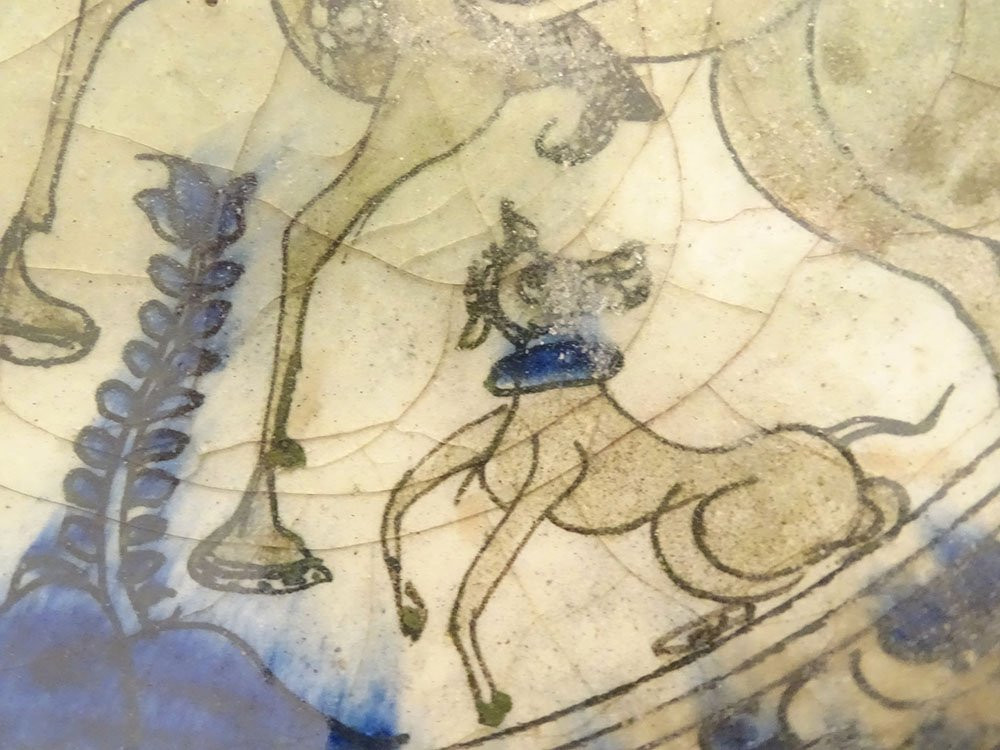 Persian Ceramic Cup Bowl Seljuk Lion Rider Kashan Soustiel 13th Century-photo-2