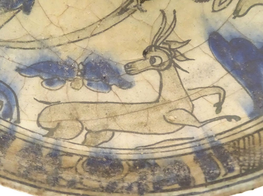Persian Ceramic Cup Bowl Seljuk Lion Rider Kashan Soustiel 13th Century-photo-3