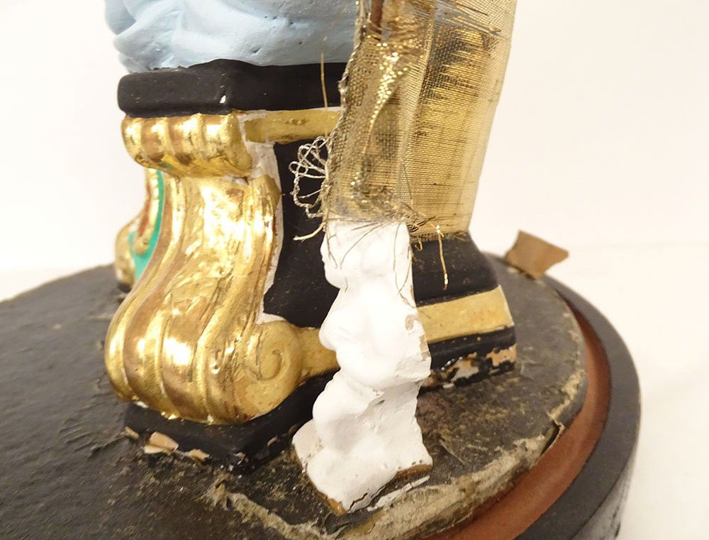 Virgin Of Marseille, Santibelli, Mary And Child Jesus, Terracotta Globe, 19th Century-photo-6