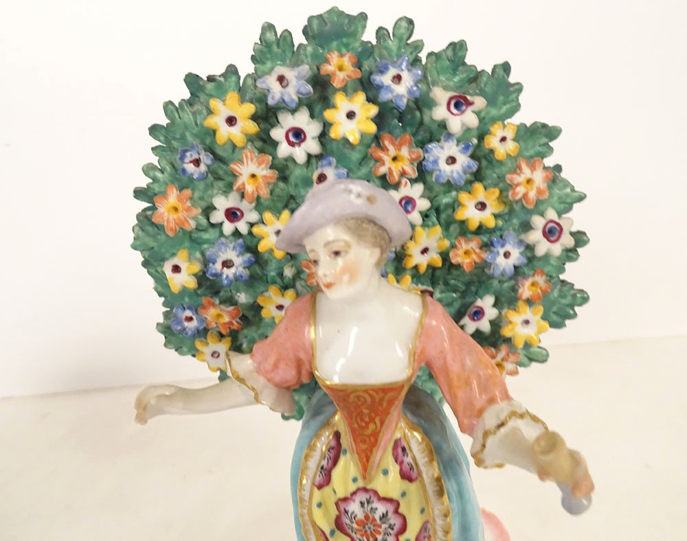 Pair Of English Porcelain Chelsea Derby Couple Figurines, 19th Century-photo-2