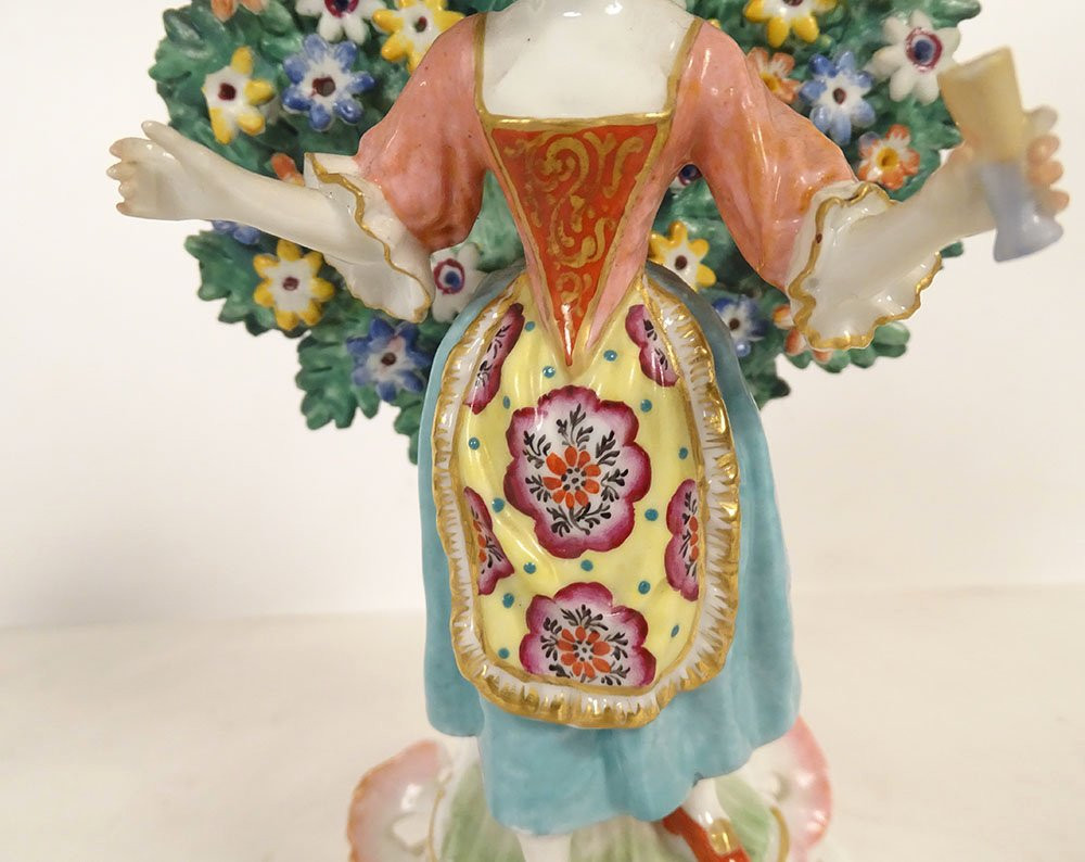 Pair Of English Porcelain Chelsea Derby Couple Figurines, 19th Century-photo-3