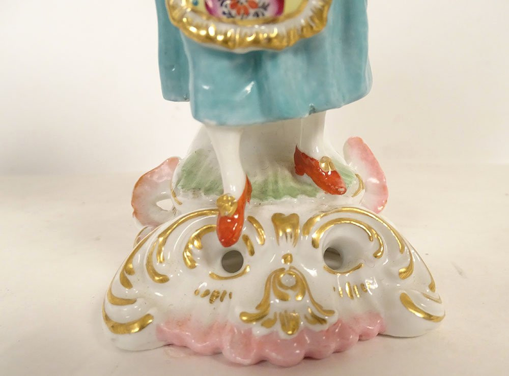 Pair Of English Porcelain Chelsea Derby Couple Figurines, 19th Century-photo-4