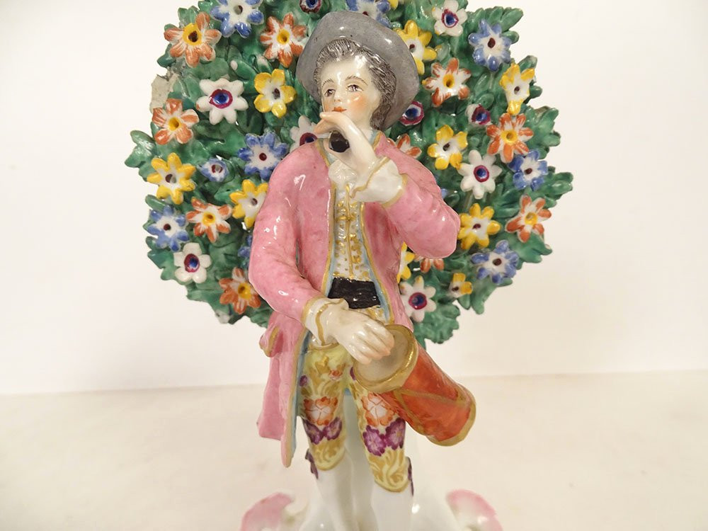 Pair Of English Porcelain Chelsea Derby Couple Figurines, 19th Century-photo-6